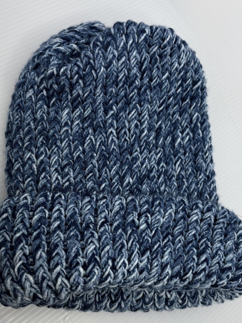 Blue Frost Chunky Knit Beanie
